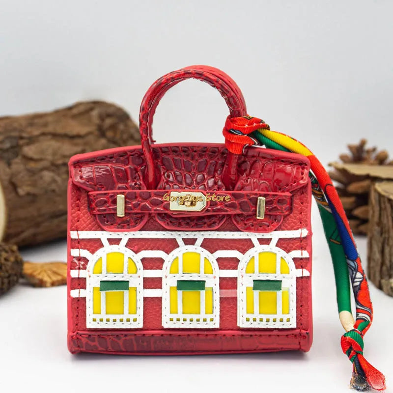 2 for 1 Mini Designer Handbag - Silver Purse Charm