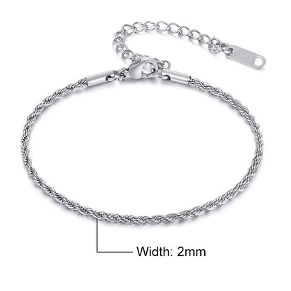 Silver Tone Twisted Cable Chain Bracelet Mens