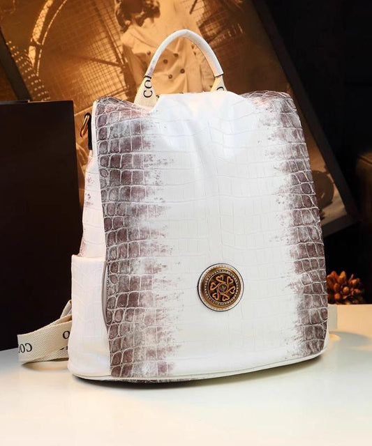 Grand sac à dos en cuir blanc léger - EasyApparels