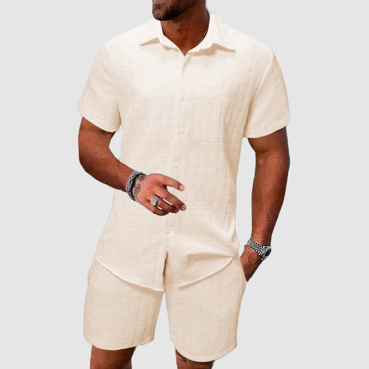 Casual Men's Shirt and Shorts Set Loose Fit - EasyApparels