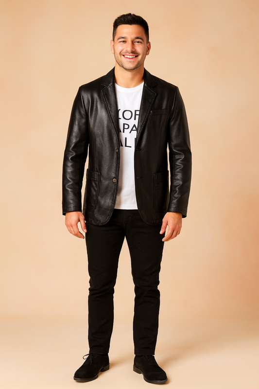 Stylish Mens Leather Jacket - Luxicro
