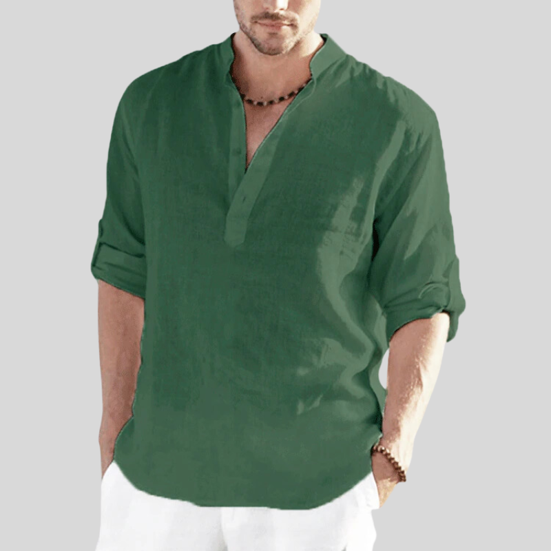 Casual Men's Long Sleeve Shirt Loose Fit