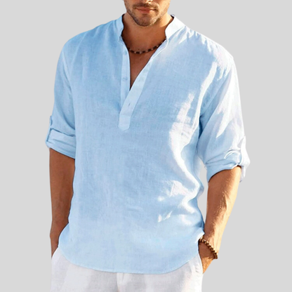 Casual Men's Long Sleeve Shirt Loose Fit