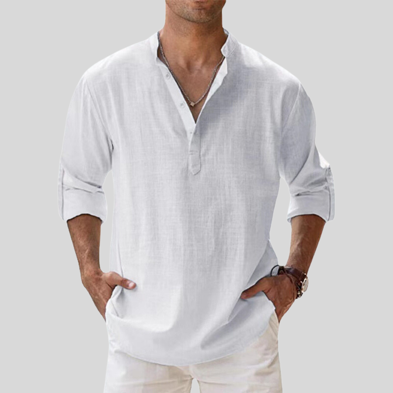 Casual Men's Long Sleeve Shirt Loose Fit