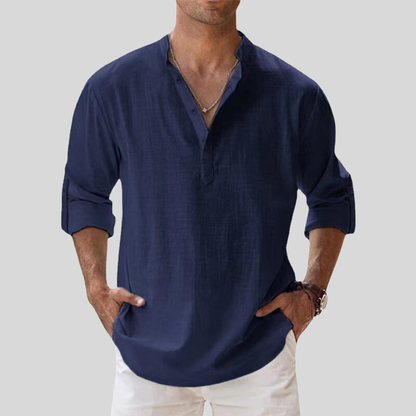 Casual Men's Long Sleeve Shirt Loose Fit