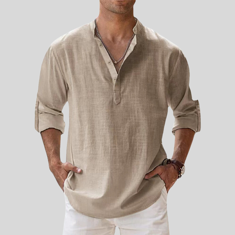 Casual Men's Long Sleeve Shirt Loose Fit - EasyApparels