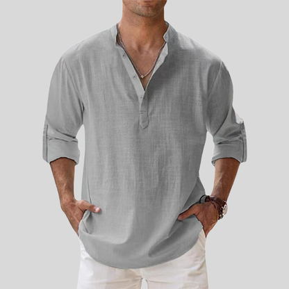 Casual Men's Long Sleeve Shirt Loose Fit
