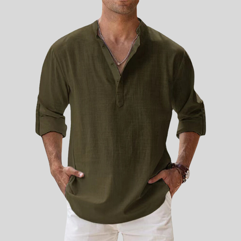 Casual Men's Long Sleeve Shirt Loose Fit