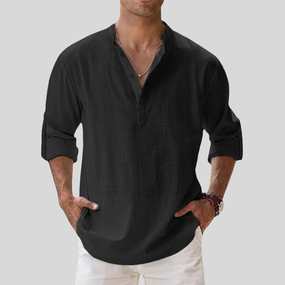 Casual Men's Long Sleeve Shirt Loose Fit