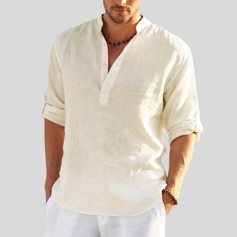 Casual Men's Long Sleeve Shirt Loose Fit