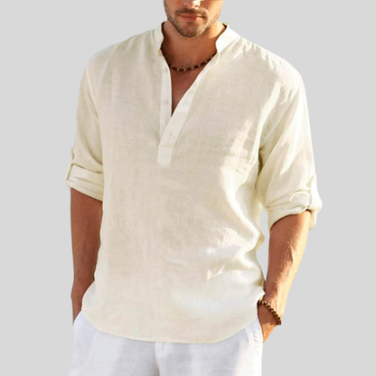 Casual Men's Long Sleeve Shirt Loose Fit