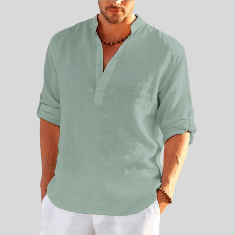 Casual Men's Long Sleeve Shirt Loose Fit