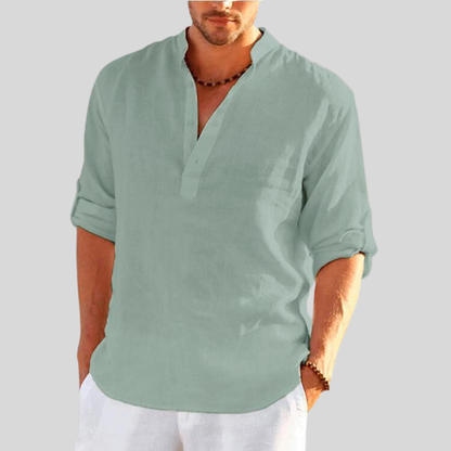 Casual Men's Long Sleeve Shirt Loose Fit