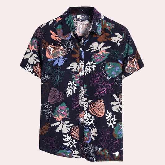 Casual Men's Cotton Floral Shirt - EasyApparels
