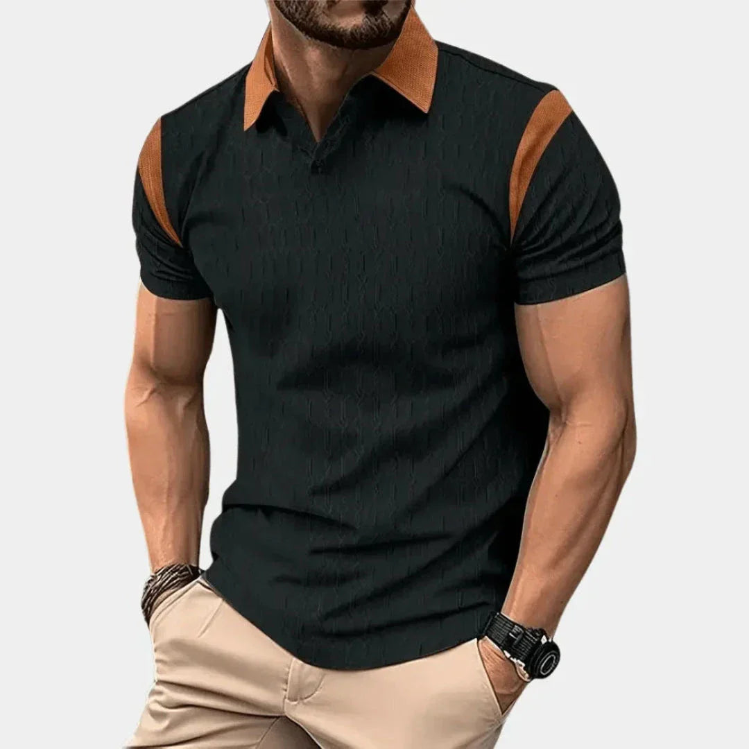 Sharp Contrast Polo Collar Shirt - EasyApparels