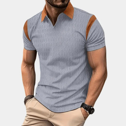 Sharp Contrast Polo Collar Shirt