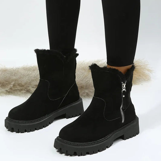 Soft Fuzzy Ankle Boots for Women - Comfy Chic Style - EasyApparels