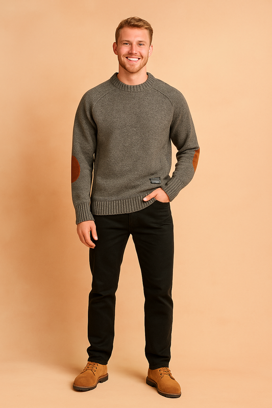 Cozy Mens Winter Crew Neck Pullover Sweater - Luxicro