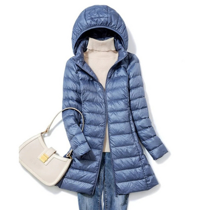 Cozy Women's Puffer Jacket with Hood - Luxicro