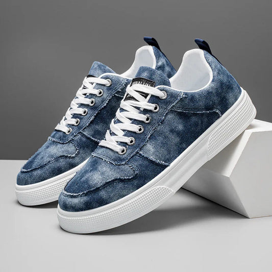 Distressed Blue Mens Sneakers - Casual Everyday Shoes - EasyApparels