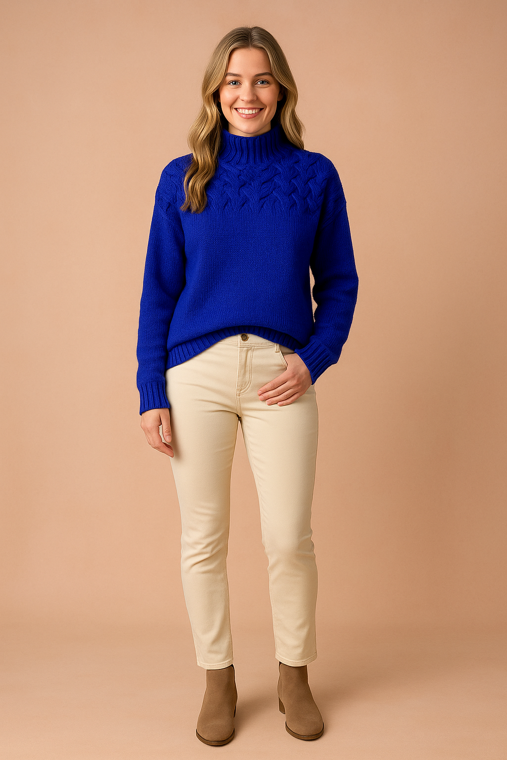 Colorful Crew Neck Patterned Sweater - Luxicro