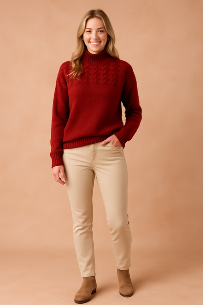 Colorful Crew Neck Patterned Sweater