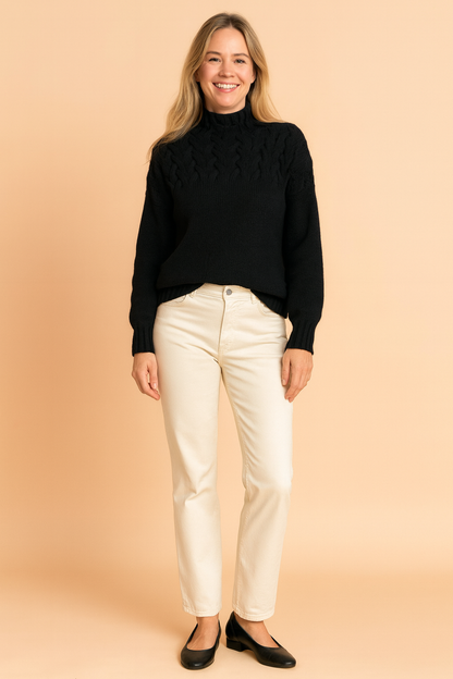 Colorful Crew Neck Patterned Sweater