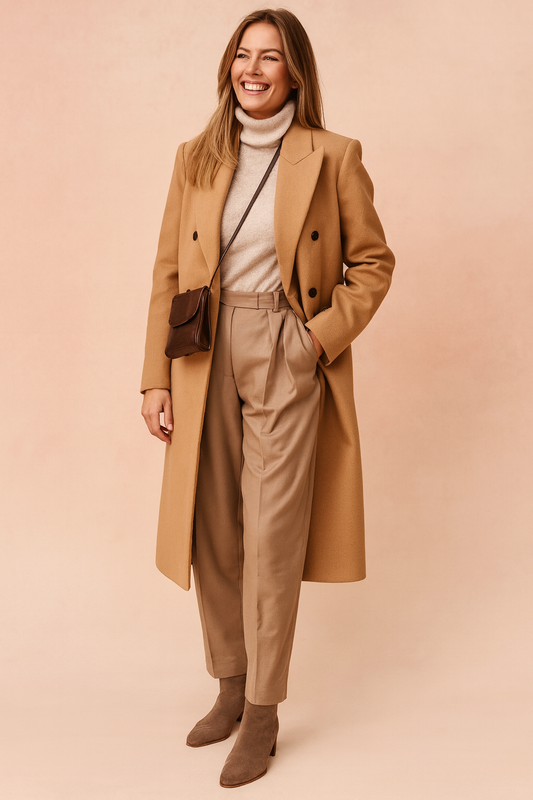 Classic Double Breasted Wool Coat - Luxicro