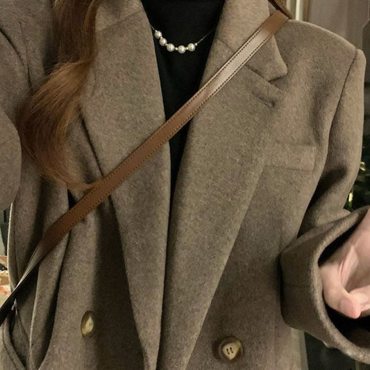 Relaxed Fit Double Breasted Coat - Luxicro