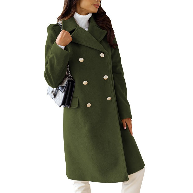 Classic Women's Button Front Coat - Luxicro