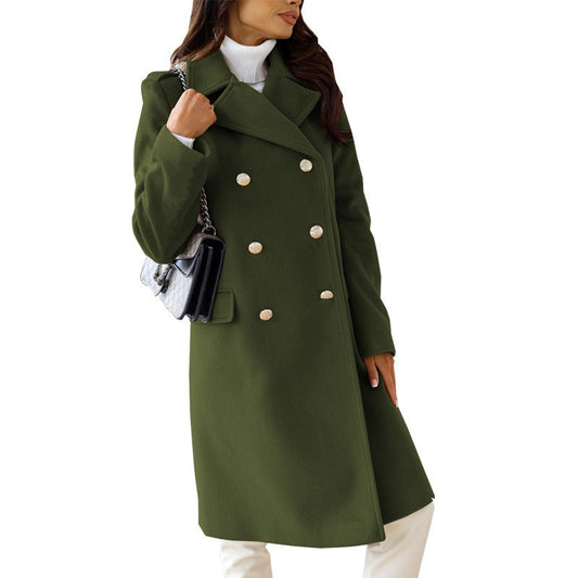 Classic Women's Button Front Coat - Luxicro