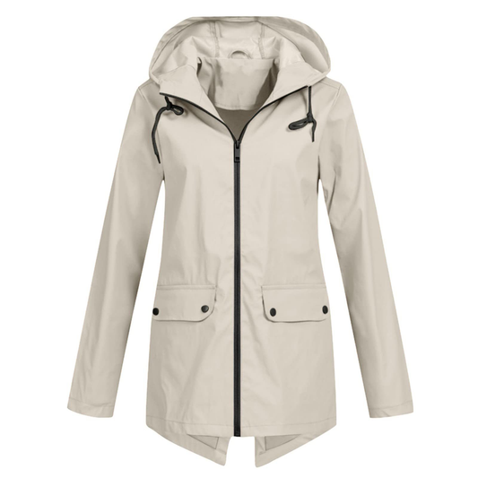 Ladies Waterproof Hooded Rain Coat - Luxicro