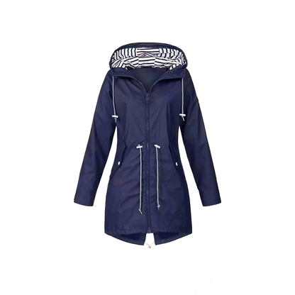 Waterproof Hooded Raincoat for Women Long Sleeve