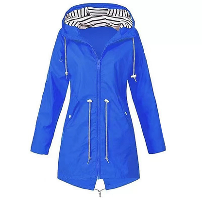 Waterproof Hooded Raincoat for Women Long Sleeve