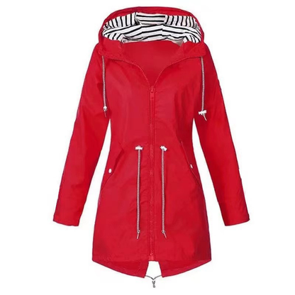 Waterproof Hooded Raincoat for Women Long Sleeve