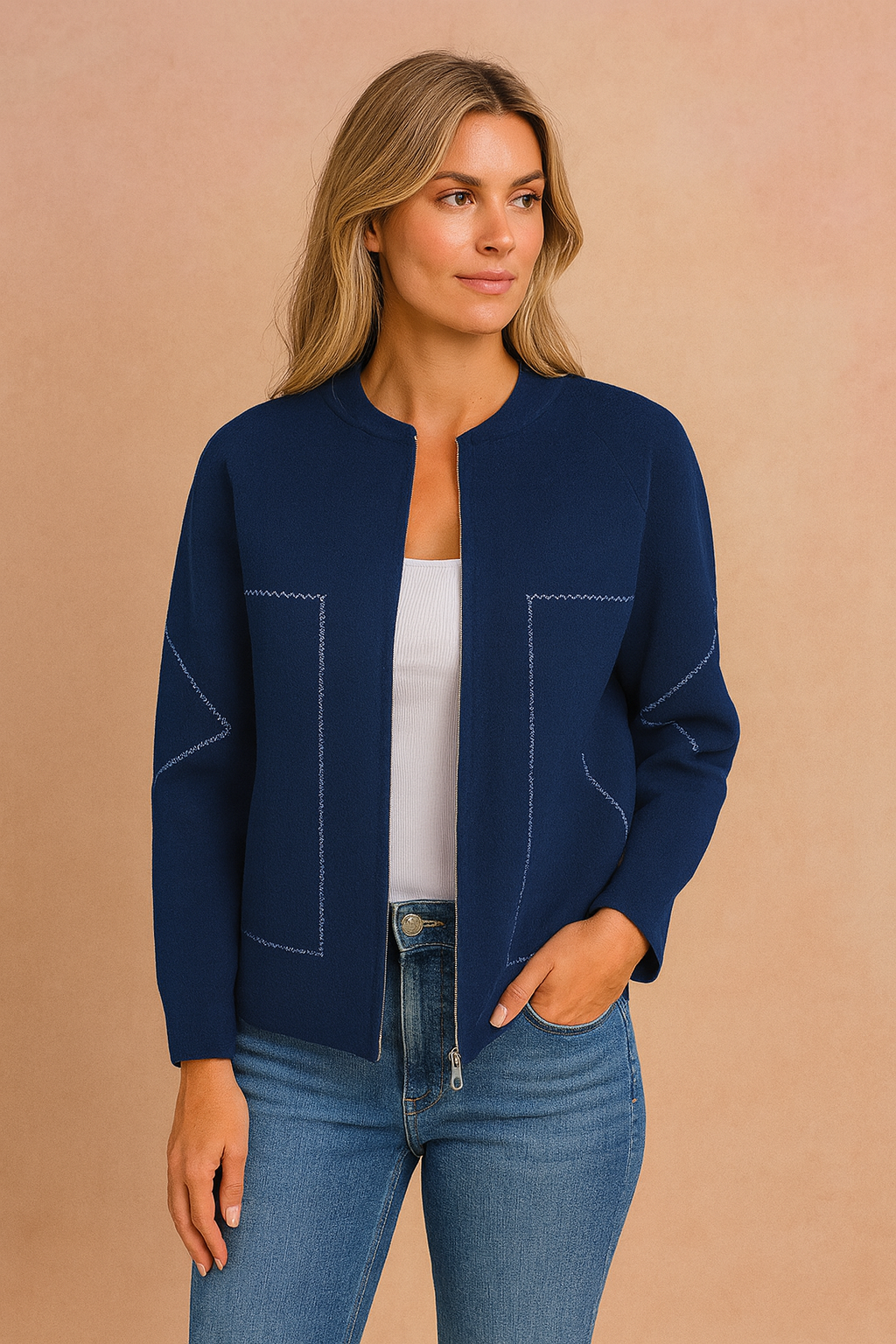 Relaxed Fit Zip Up Women's Jacket - Luxicro