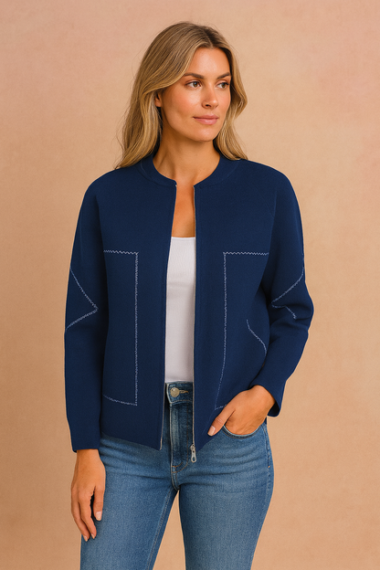 Relaxed Fit Zip Up Women's Jacket - Luxicro