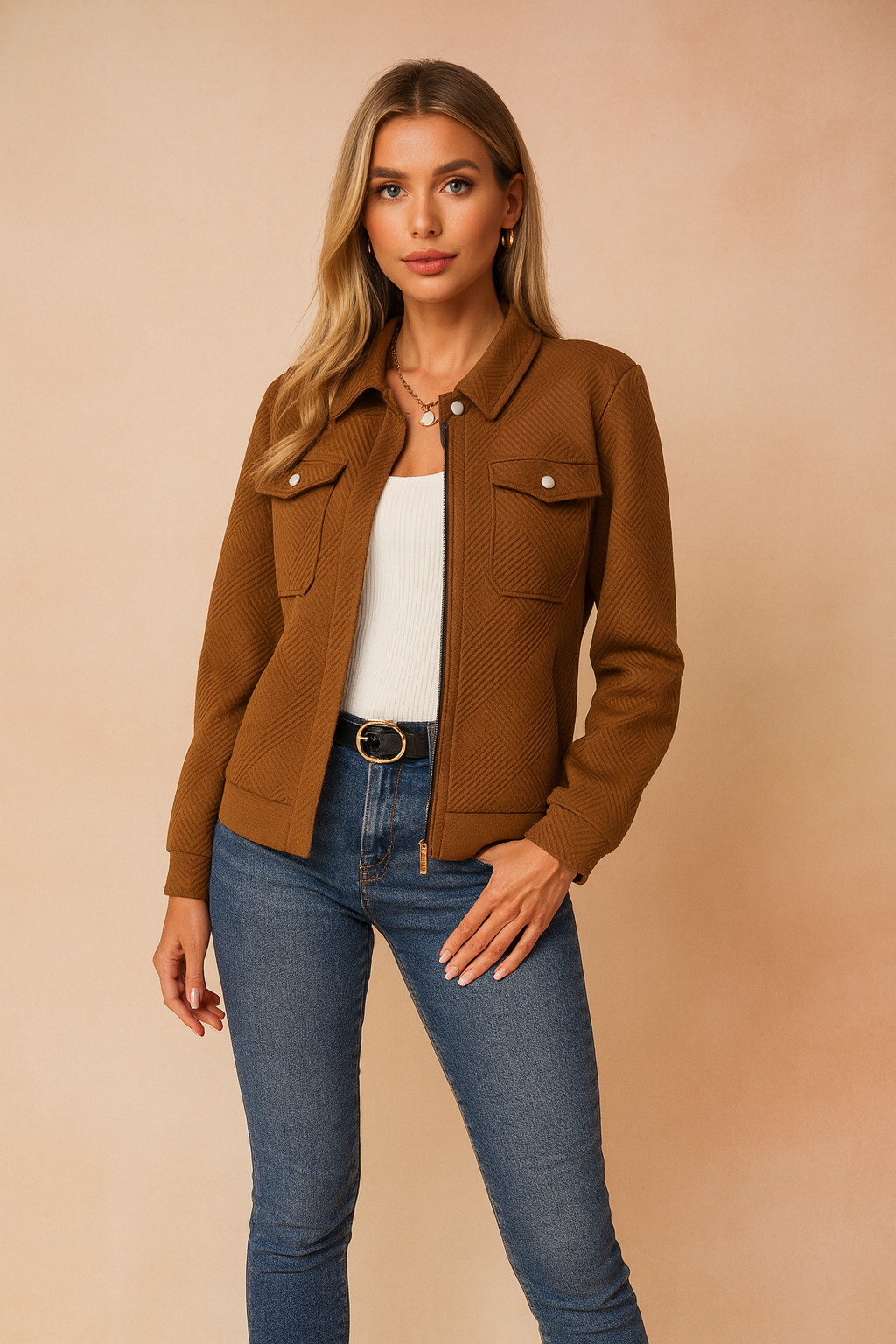 Warm Women's Zip Up Parka Jacket - Luxicro