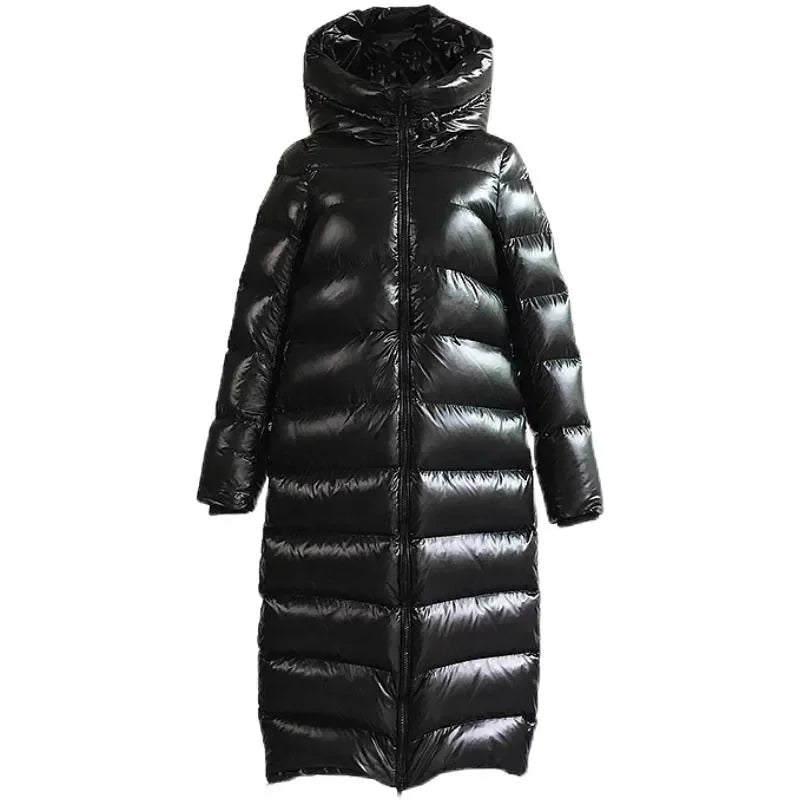 Ladies Long Warm Down Parka Coat - Luxicro