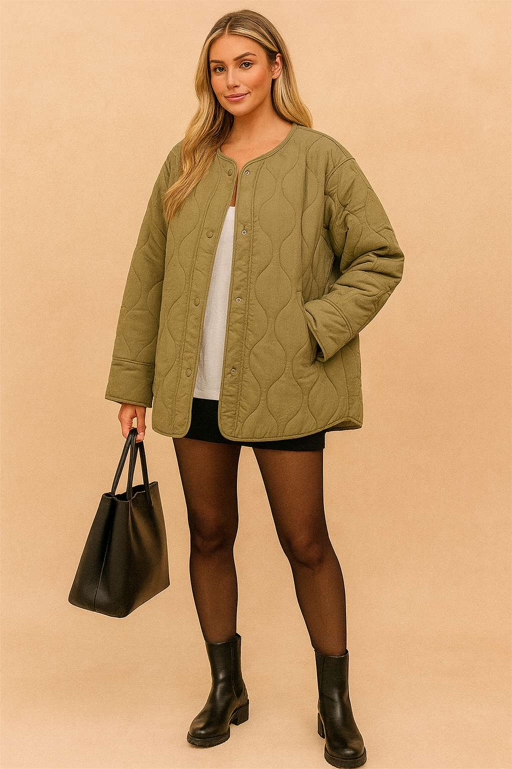 Ladies Large Padded Down Winter Coat