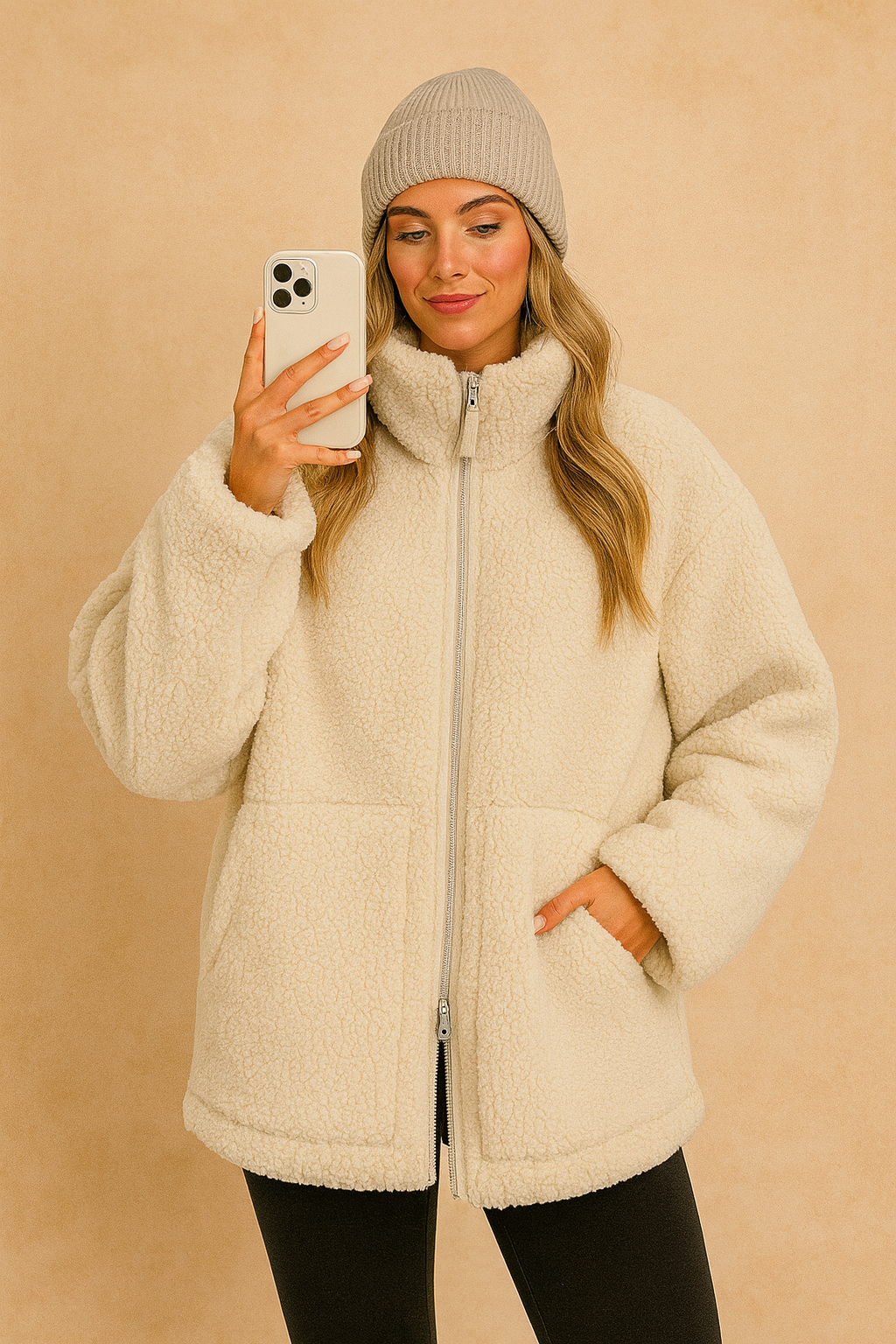 Ladies Large Parka Coat with Hood and Zip