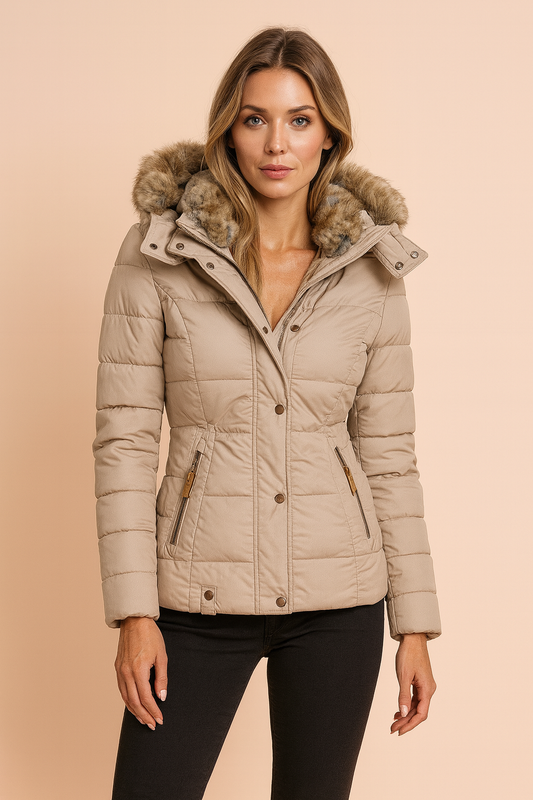 Warm Insulated Women's Parka Coat with Hood - Luxicro