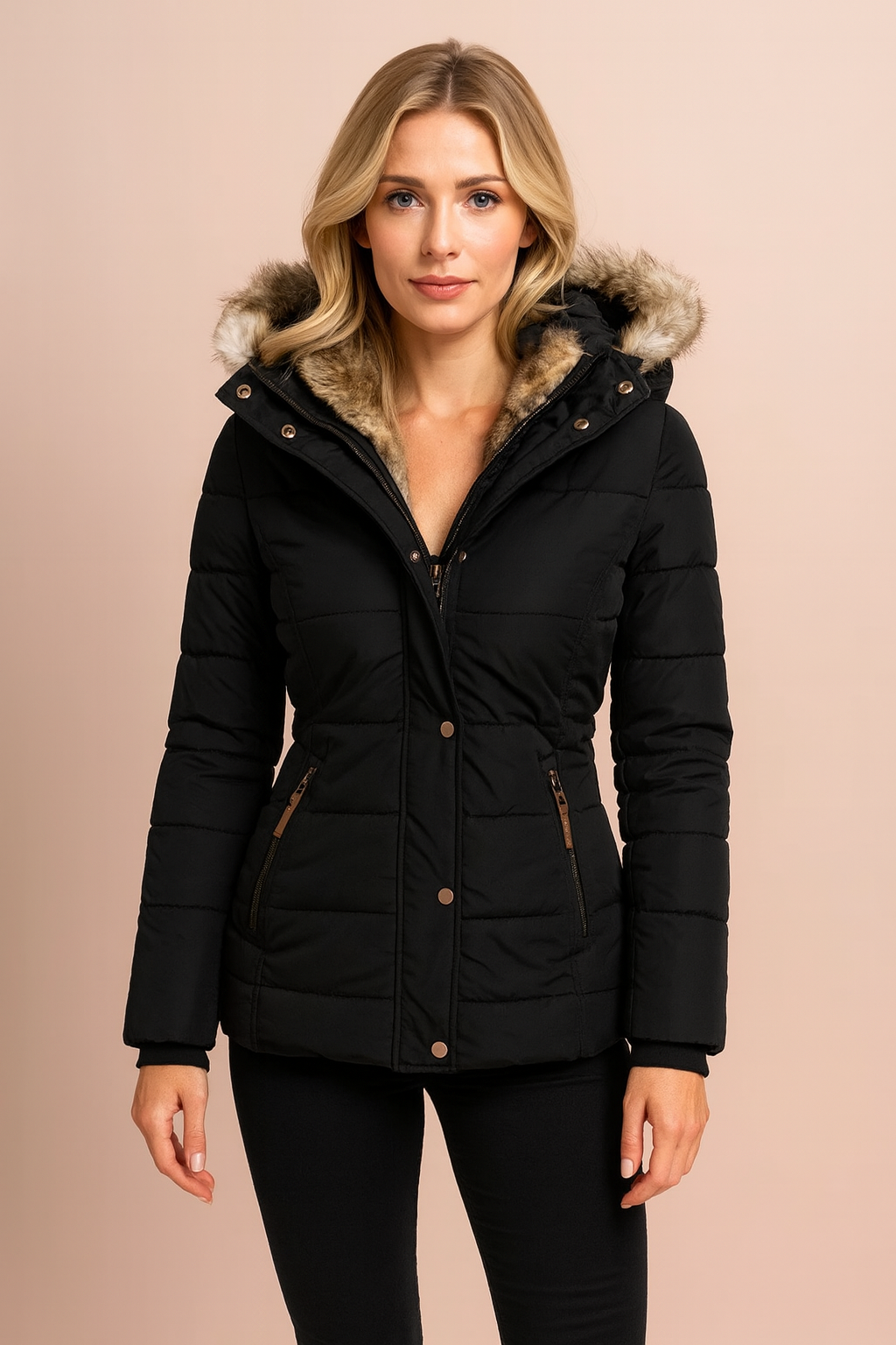 Warm Insulated Women's Parka Coat with Hood