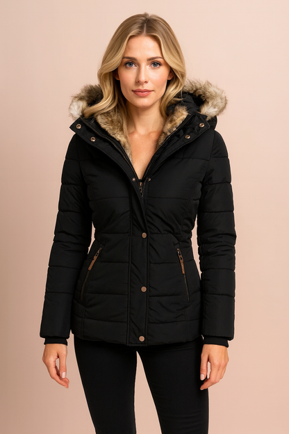 Warm Insulated Women's Parka Coat with Hood