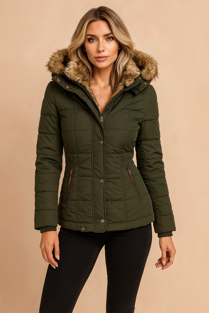 Warm Insulated Women's Parka Coat with Hood