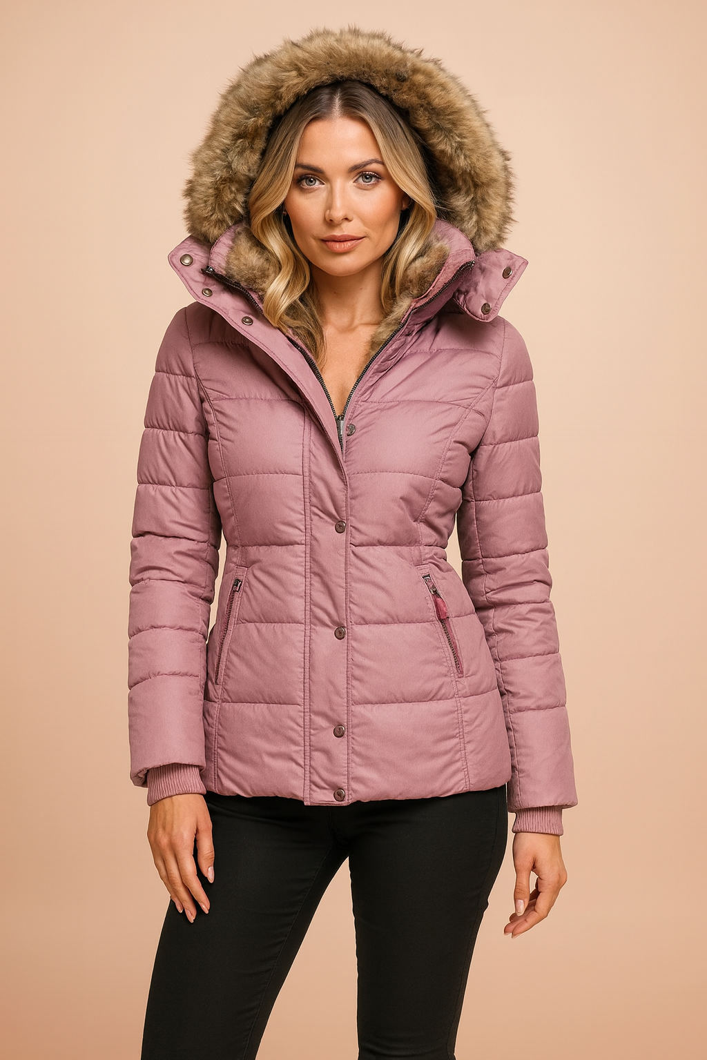 Warm Insulated Women's Parka Coat with Hood