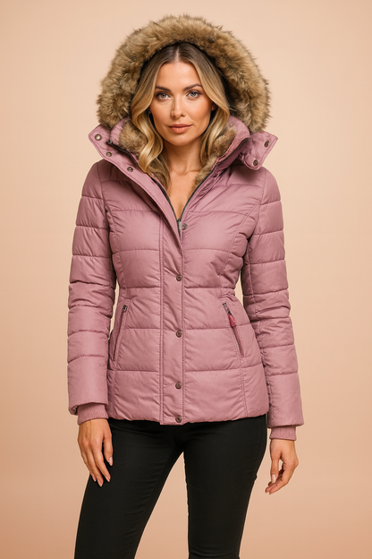 Warm Insulated Women's Parka Coat with Hood