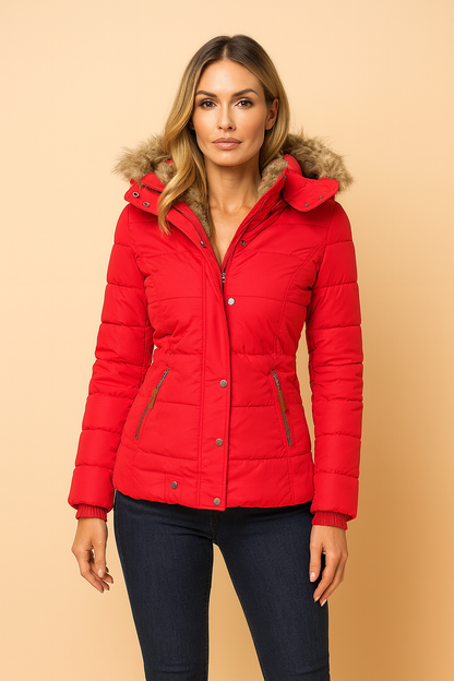 Warm Insulated Women's Parka Coat with Hood