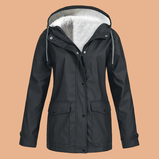 Warm Coat with Fleece Lined Hood for Women - Luxicro