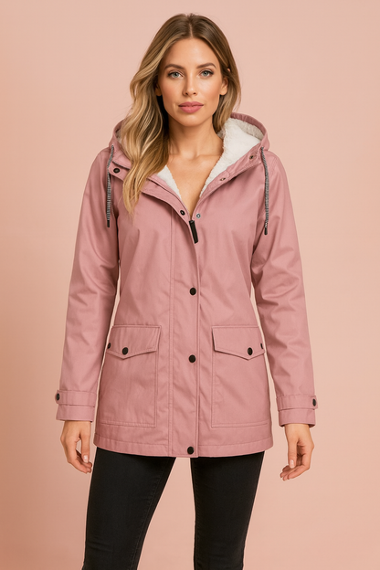 Warm Coat with Fleece Lined Hood for Women